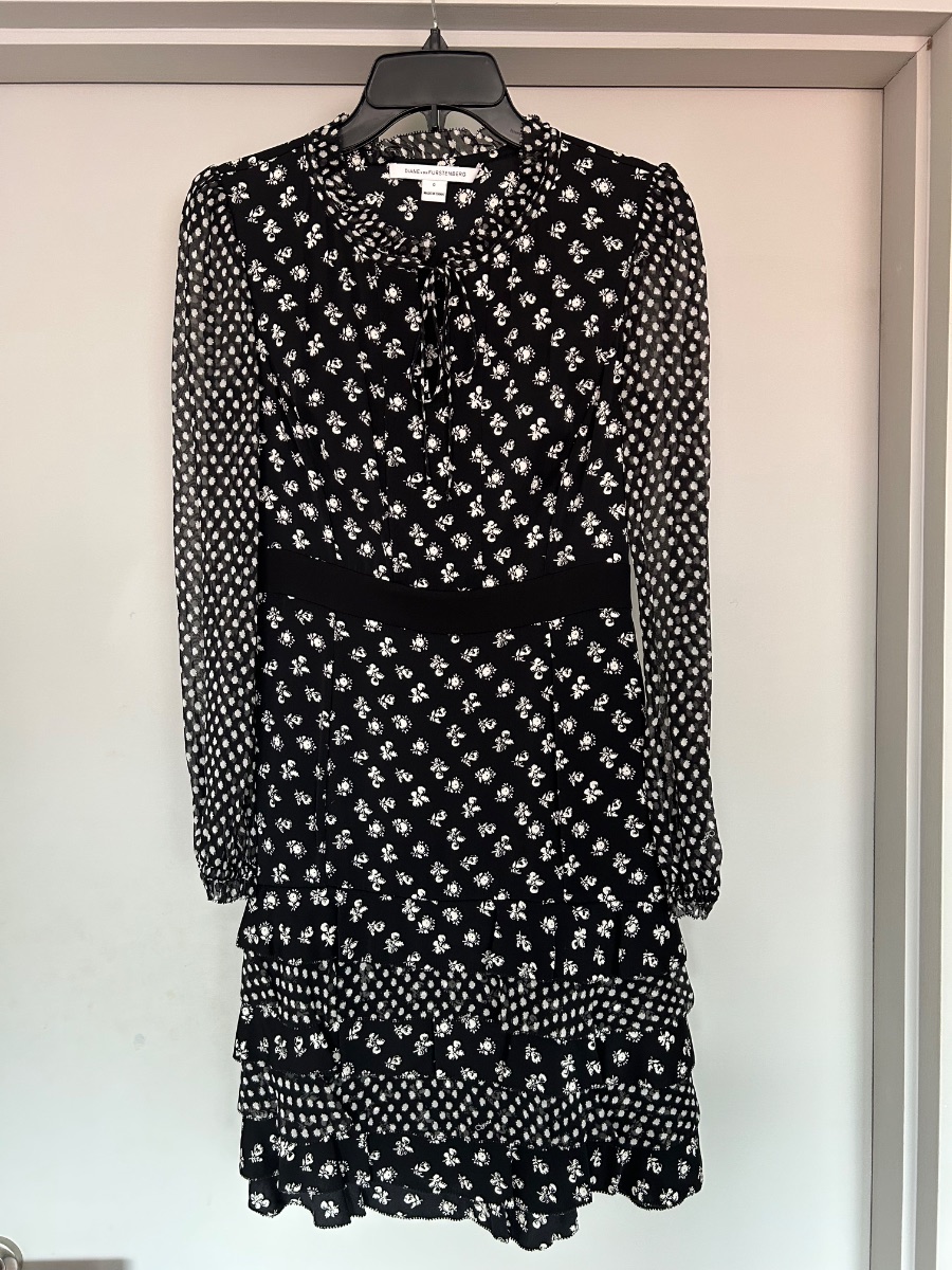 Diane Von Furstenberg Floral Chiffon Dress
