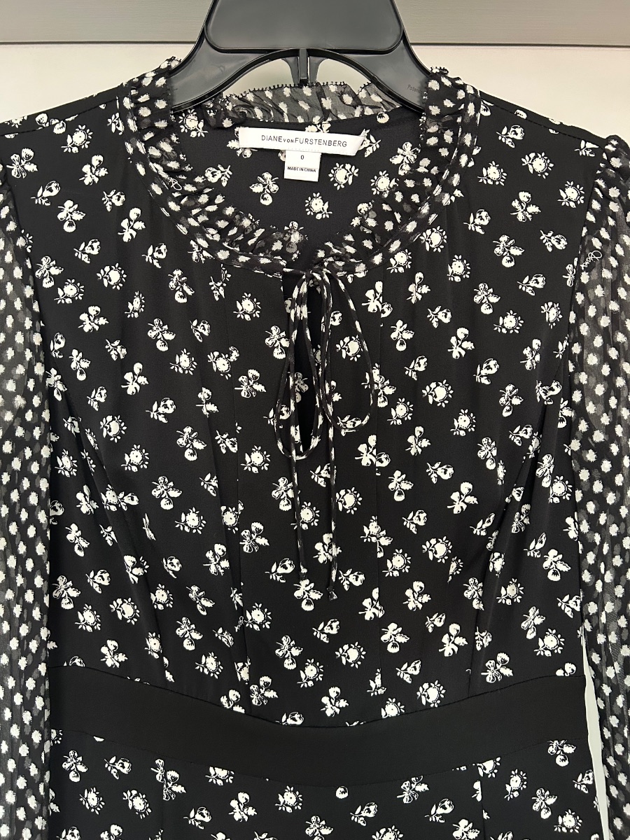 Diane Von Furstenberg Floral Chiffon Dress
