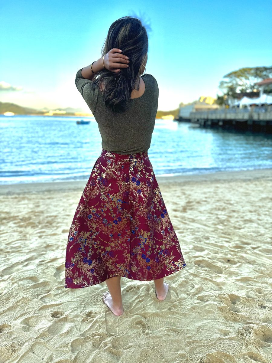 SAN FRANCISCO SKIRT 3/4 LENGTH BORDEAUX