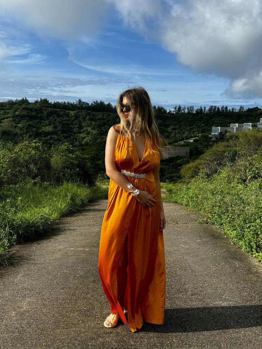 SORRENTO DRESS WITH CHARMS ORANGE