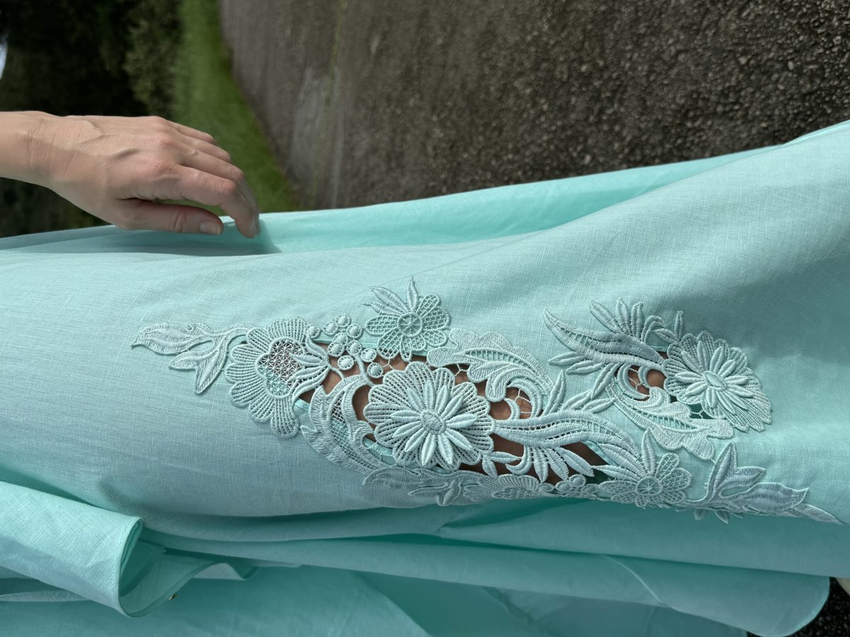 LINEN DRESS TURQUOISE