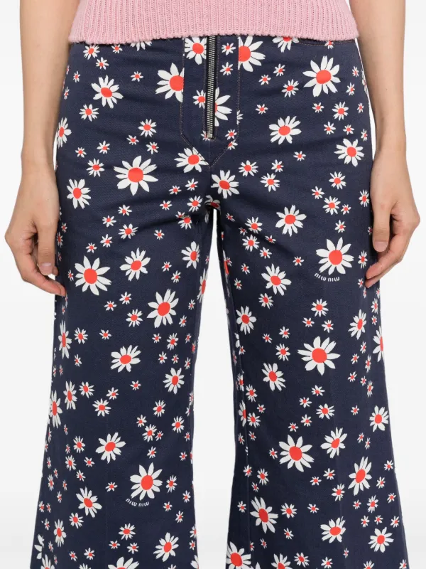 Miu Miu Floral Sailor Trousers