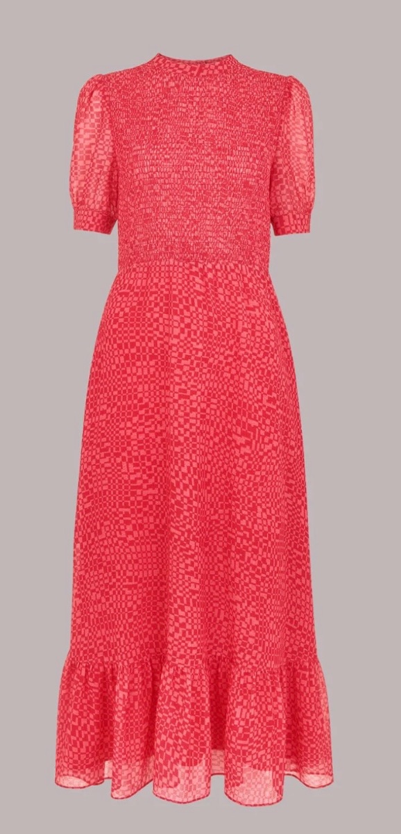 Whistles Pink Checkerboard Dress