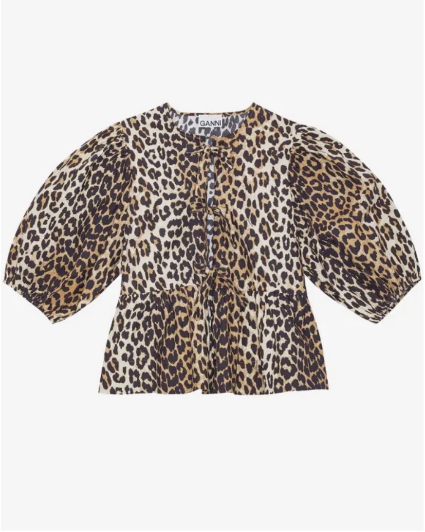 GANNI Leopard Print Top