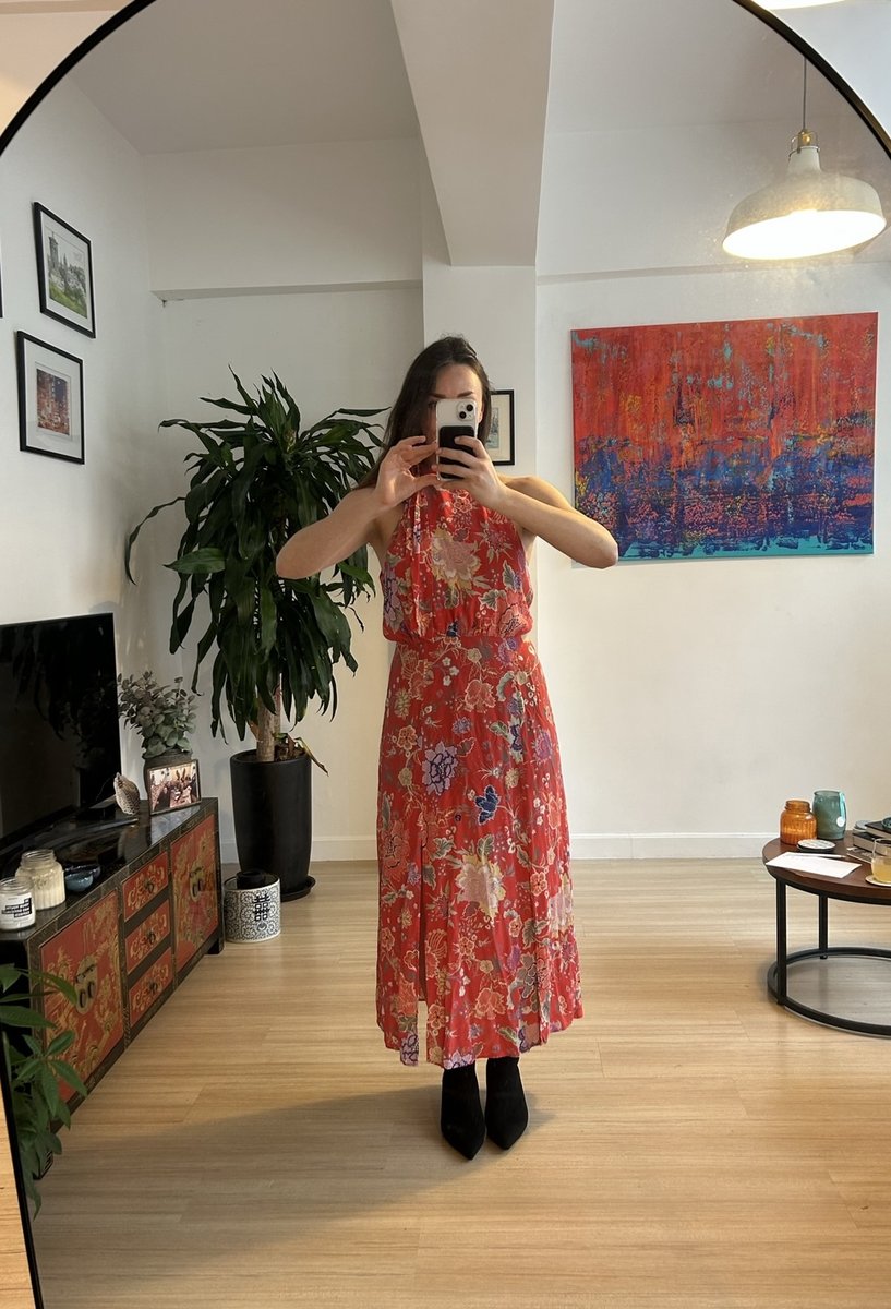 Rixo Red Silk Valerie dress