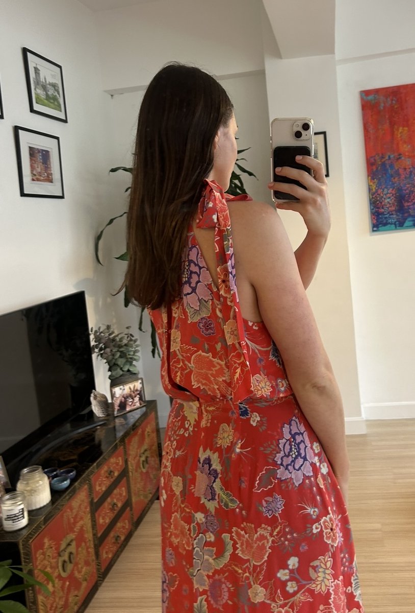 Rixo Red Silk Valerie dress