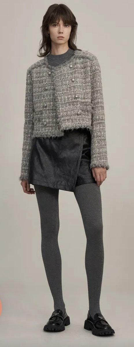 Fabrique lurex tweed cropped jacket