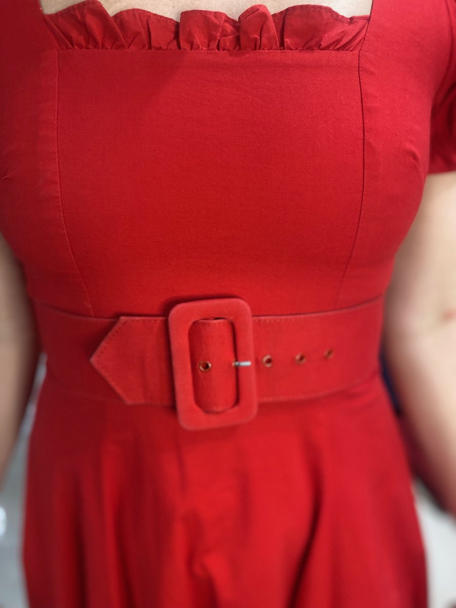 Staud Red Belted Dress