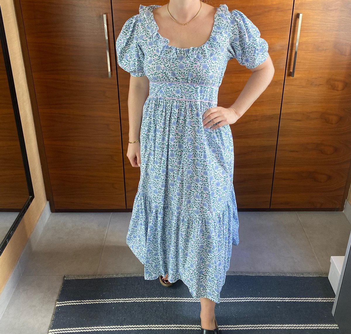 Pink City Prints Blue & White Dress