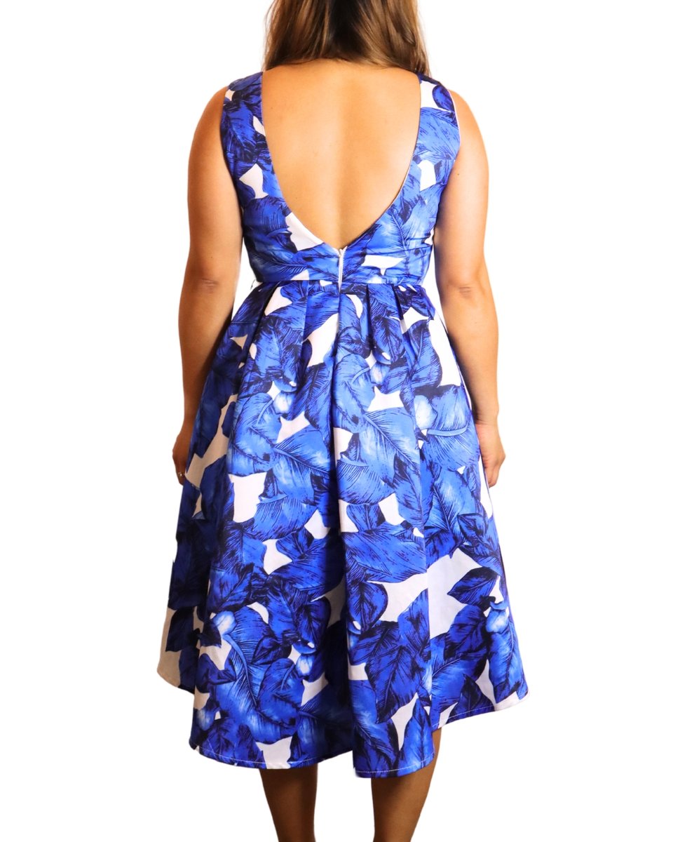 Blue Floral Chi Chi London High Low Dress