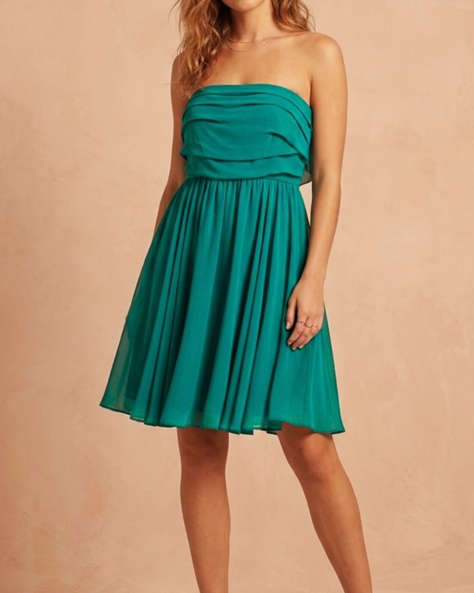 Reiss Green Strapless Dress