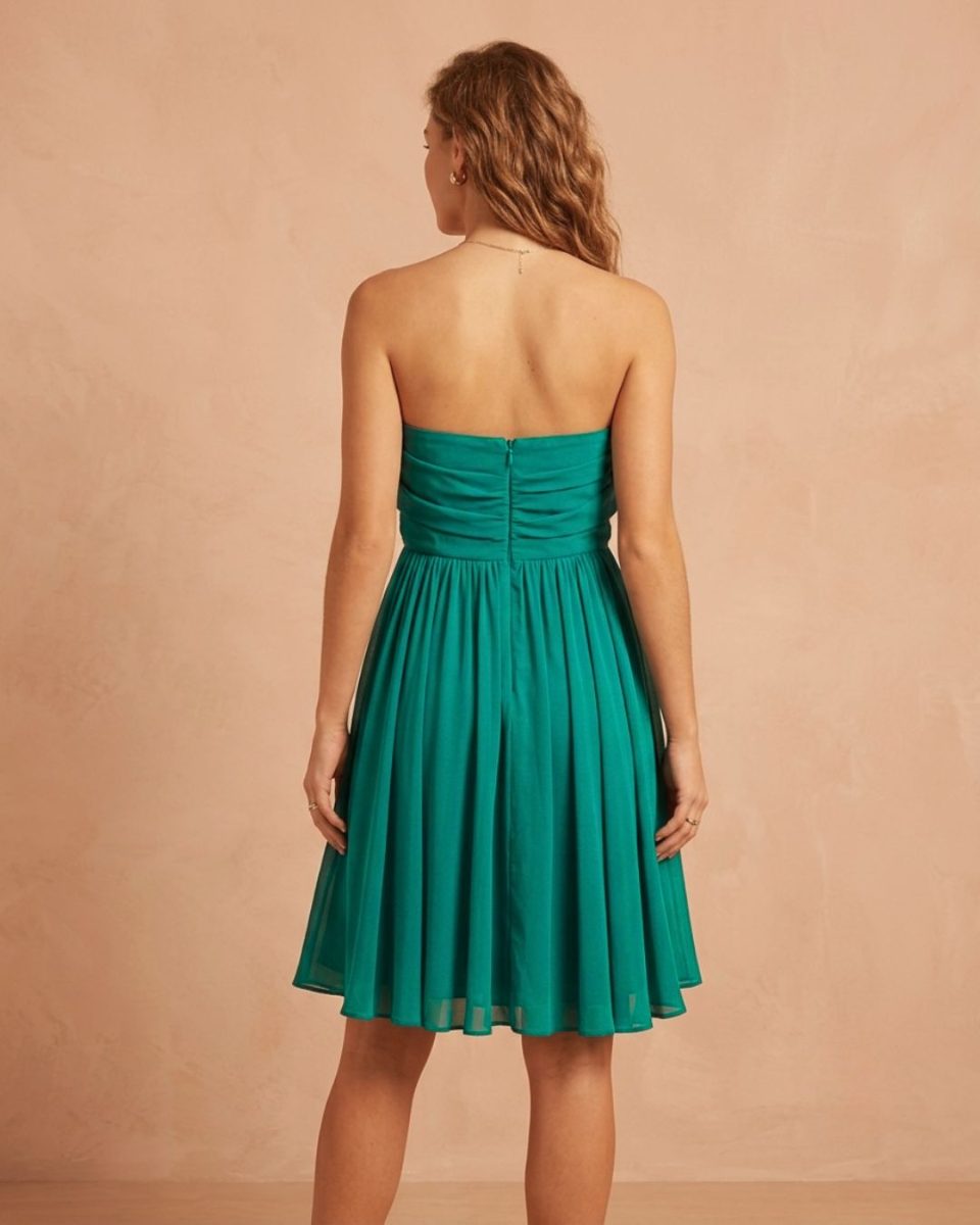 Reiss Green Strapless Dress