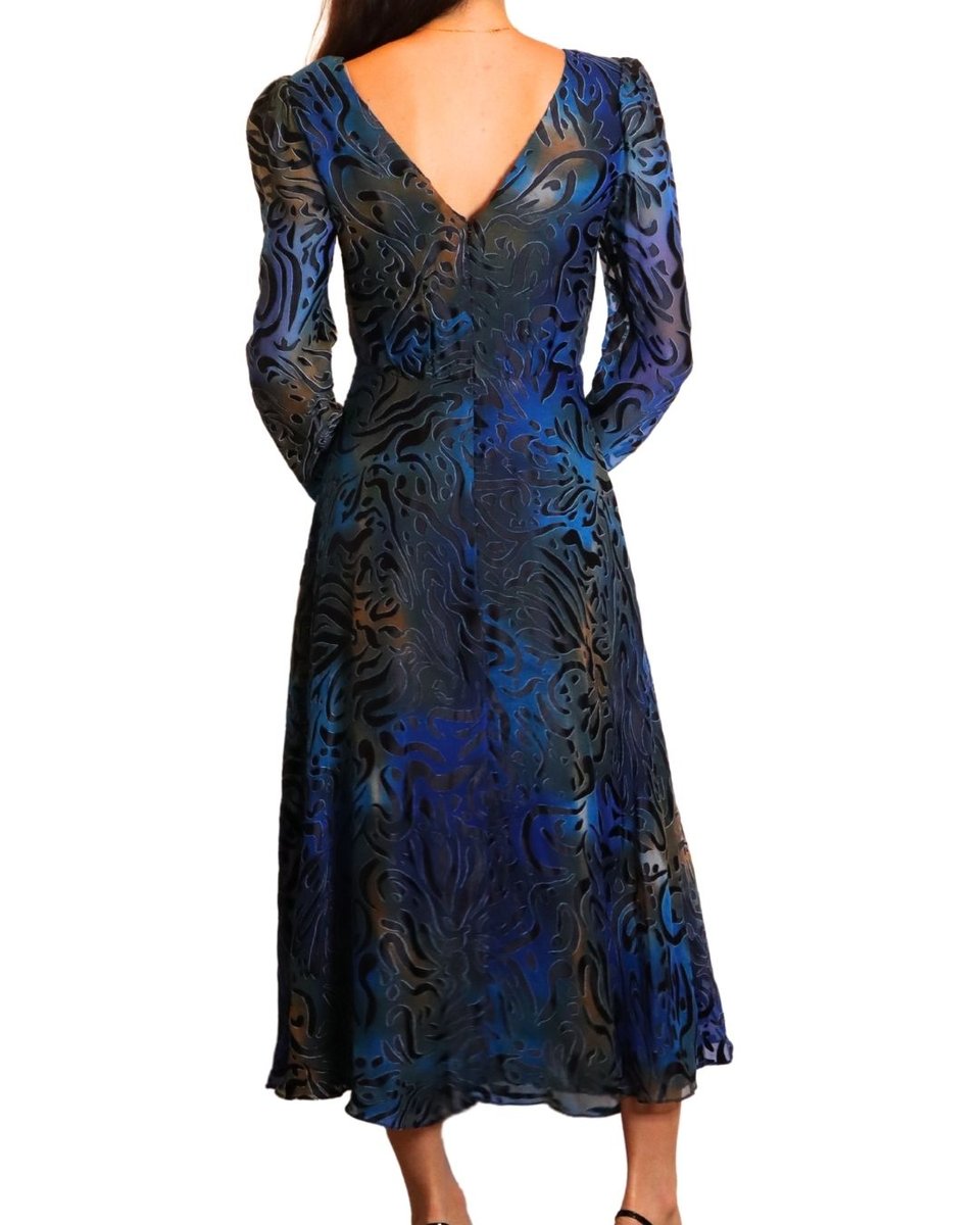 Saloni Blue Midi Dress