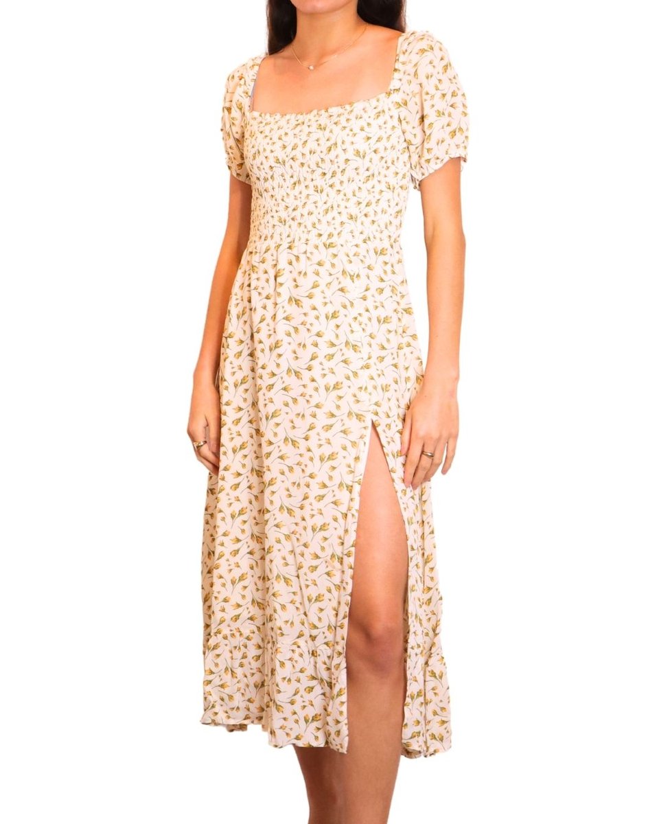 Reformation Meadow Midi Dress In Blanche Print