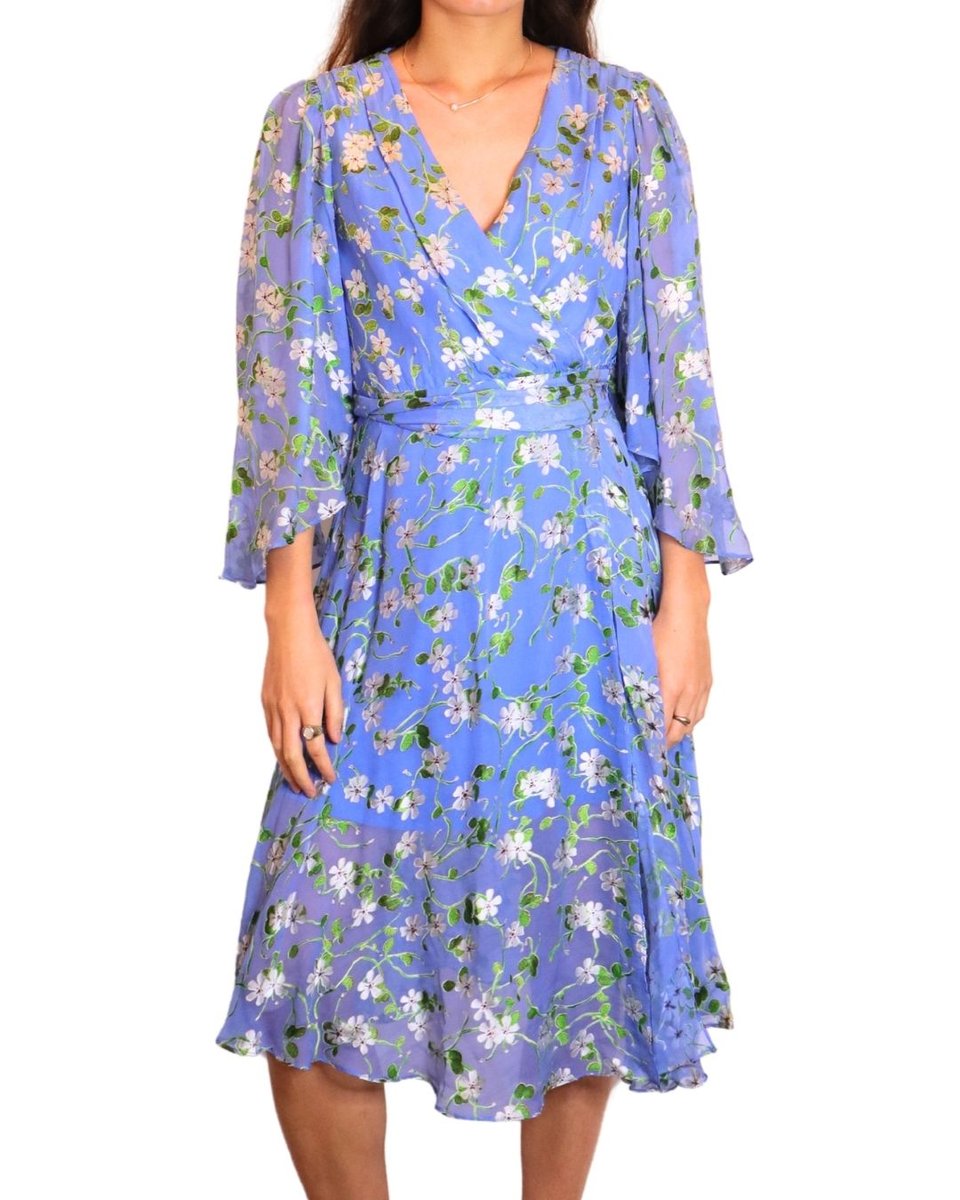 Alice + Olivia Halsey Bellsleeve Midi Dress
