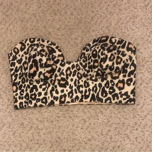 Finders Keepers Leopard Print Bustier Bandeau Top