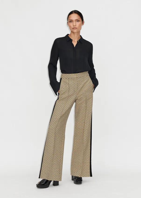 ME & EM Wide Leg Houndstooth Trousers