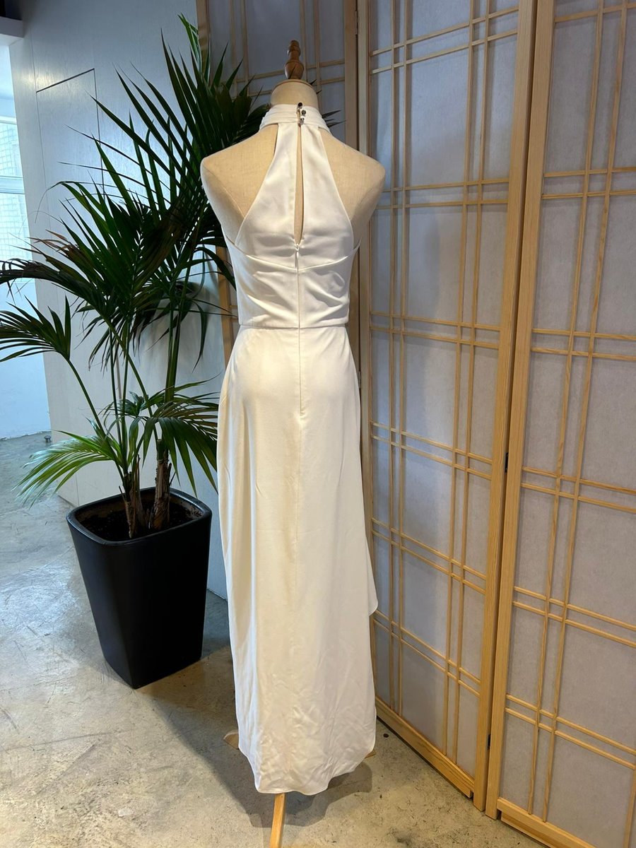 Halston - Draped crepe halterneck gown