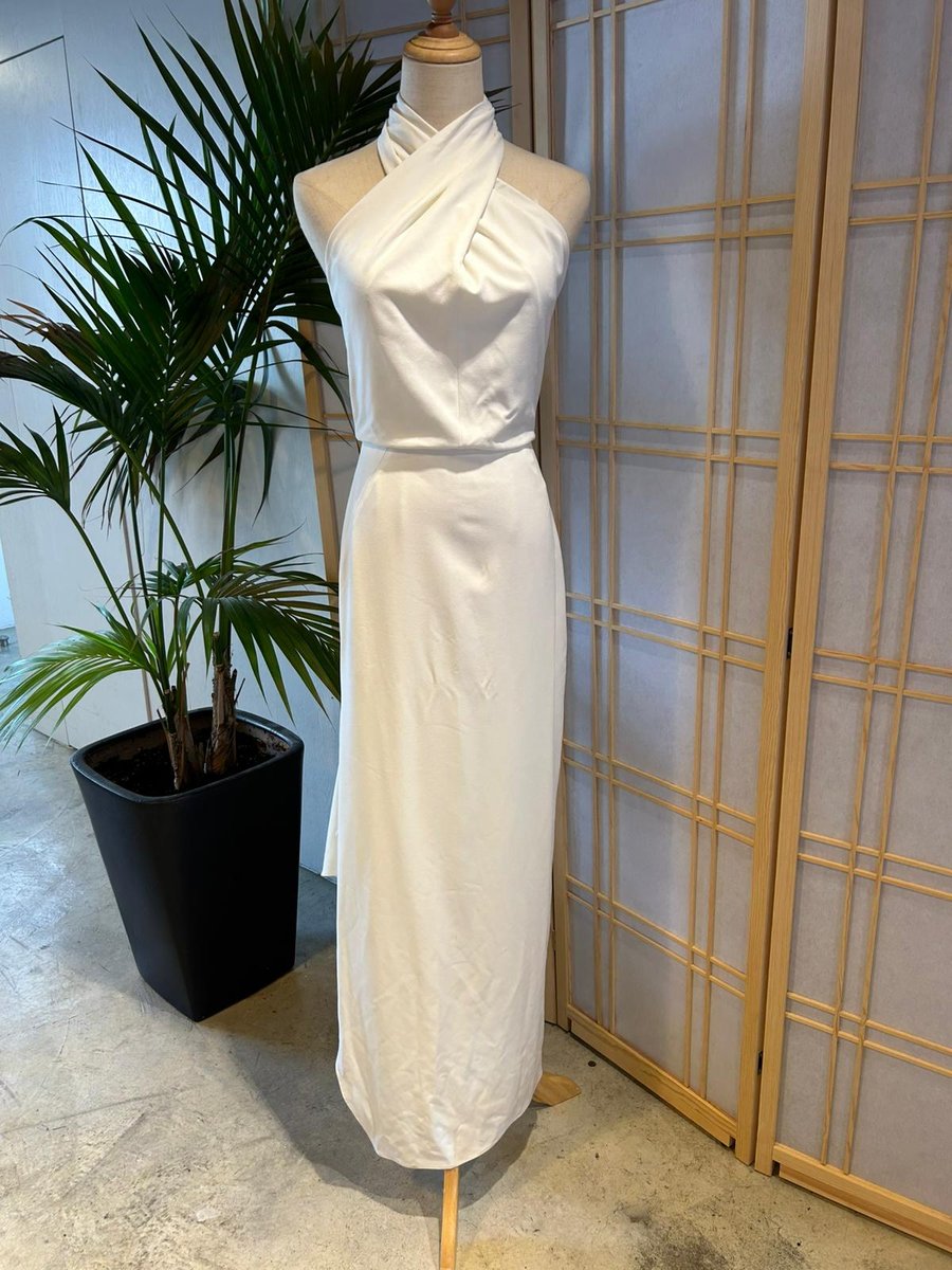 Halston - Draped crepe halterneck gown