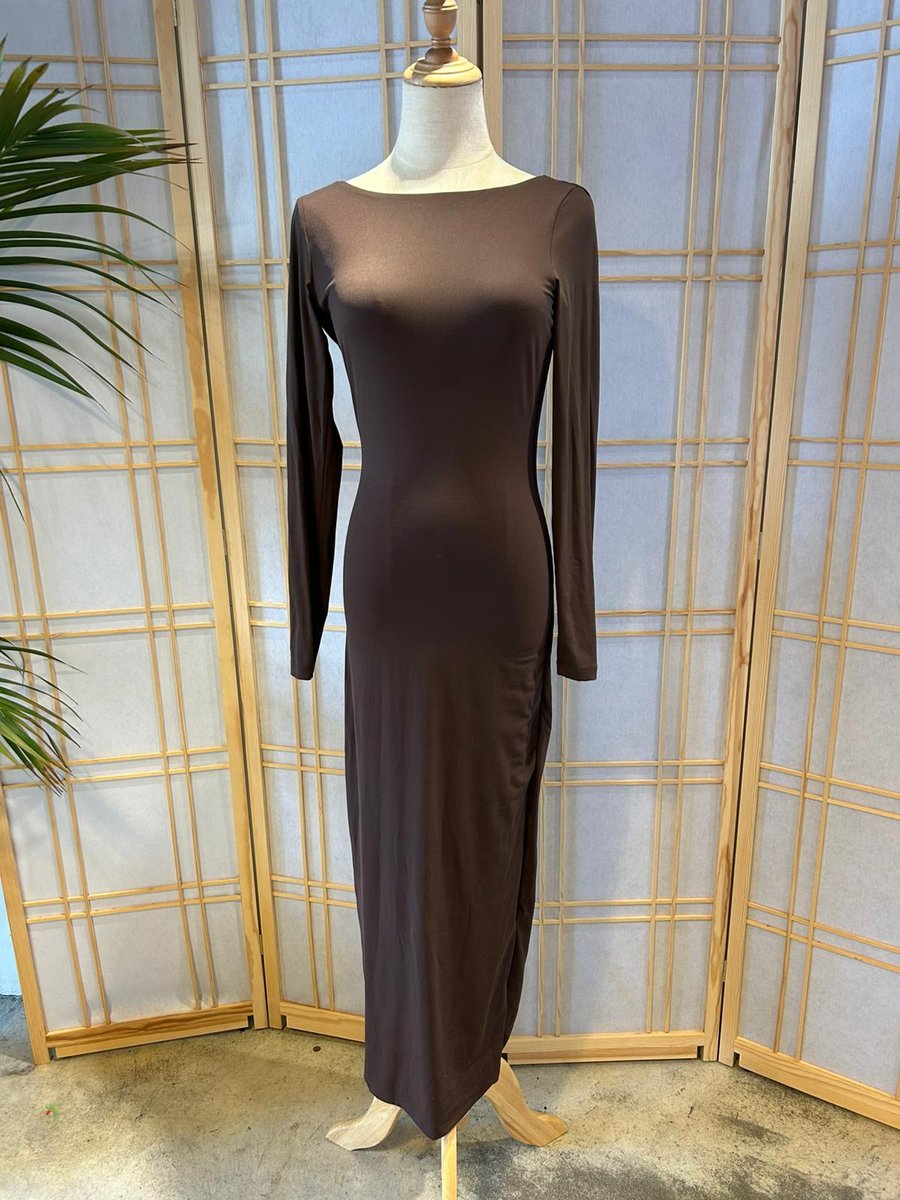 Kookai Amari Midi Dress Dark Mahogany