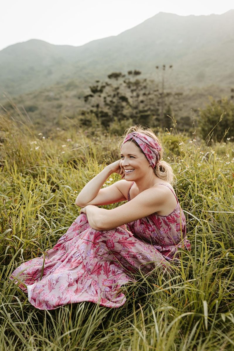 PAROS DRESS PINK with Flowers