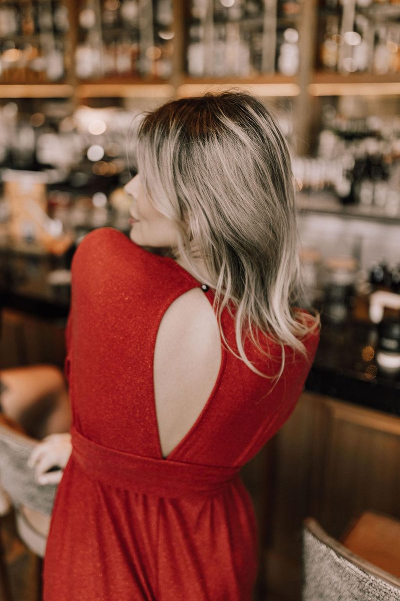 EF Red JUMPSUIT LONG SLEEVES