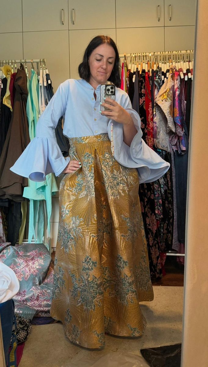 SAN FRANCISCO SKIRT LONG LENGTH OPTIC GOLD