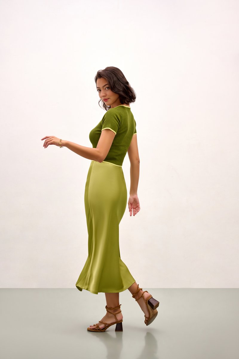 Ella Square Neck Top - Green