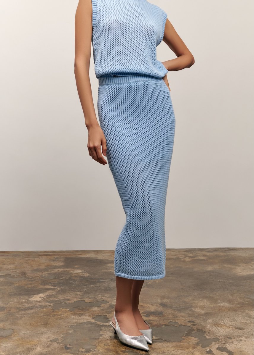 Nina Midi Skirt - Blue