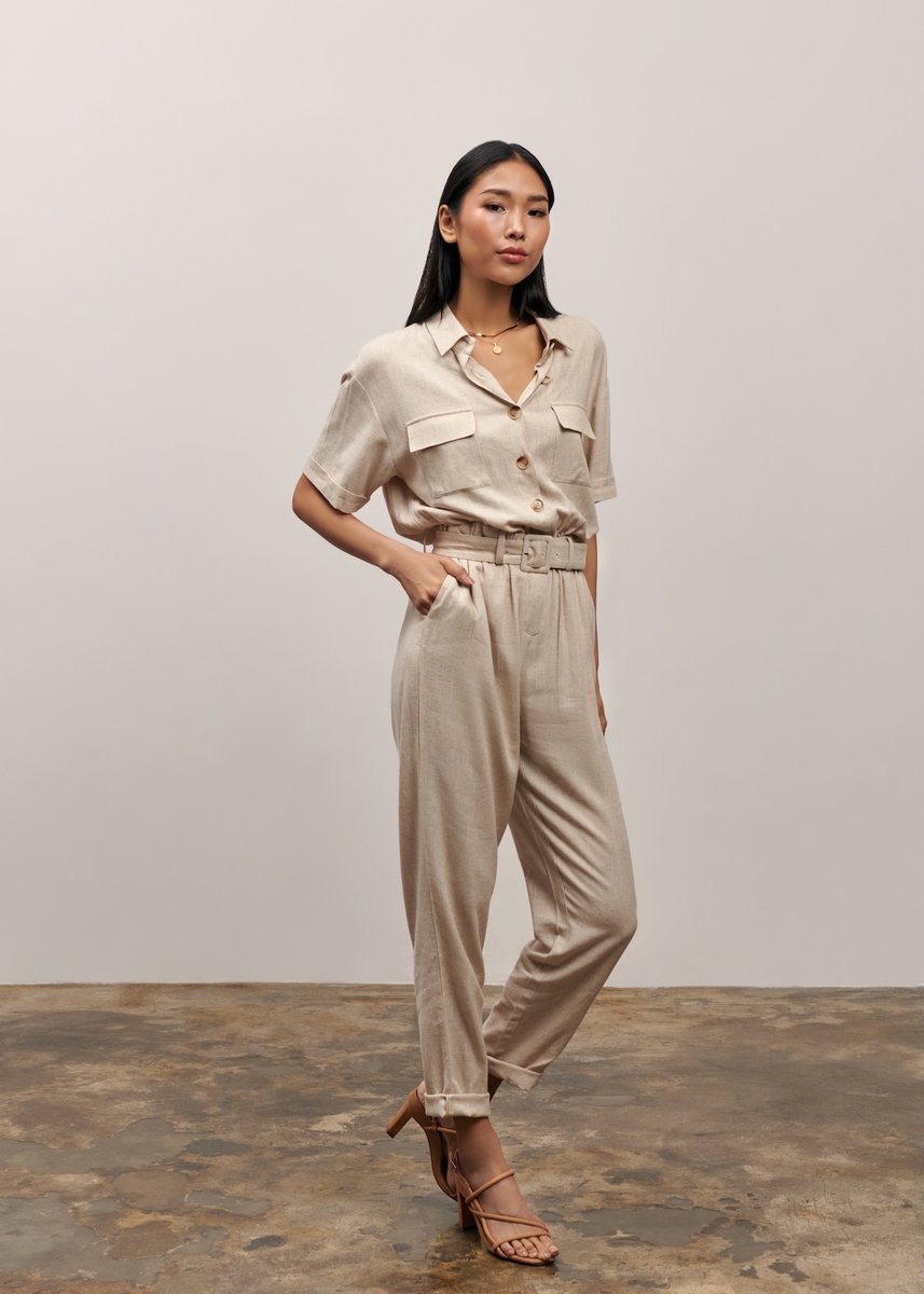 Lana Jumpsuit - Beige Brown