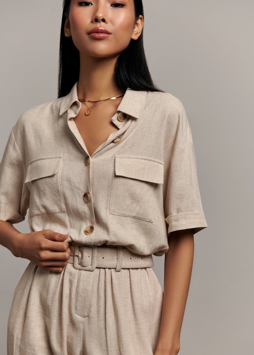 Lana Jumpsuit - Beige Brown