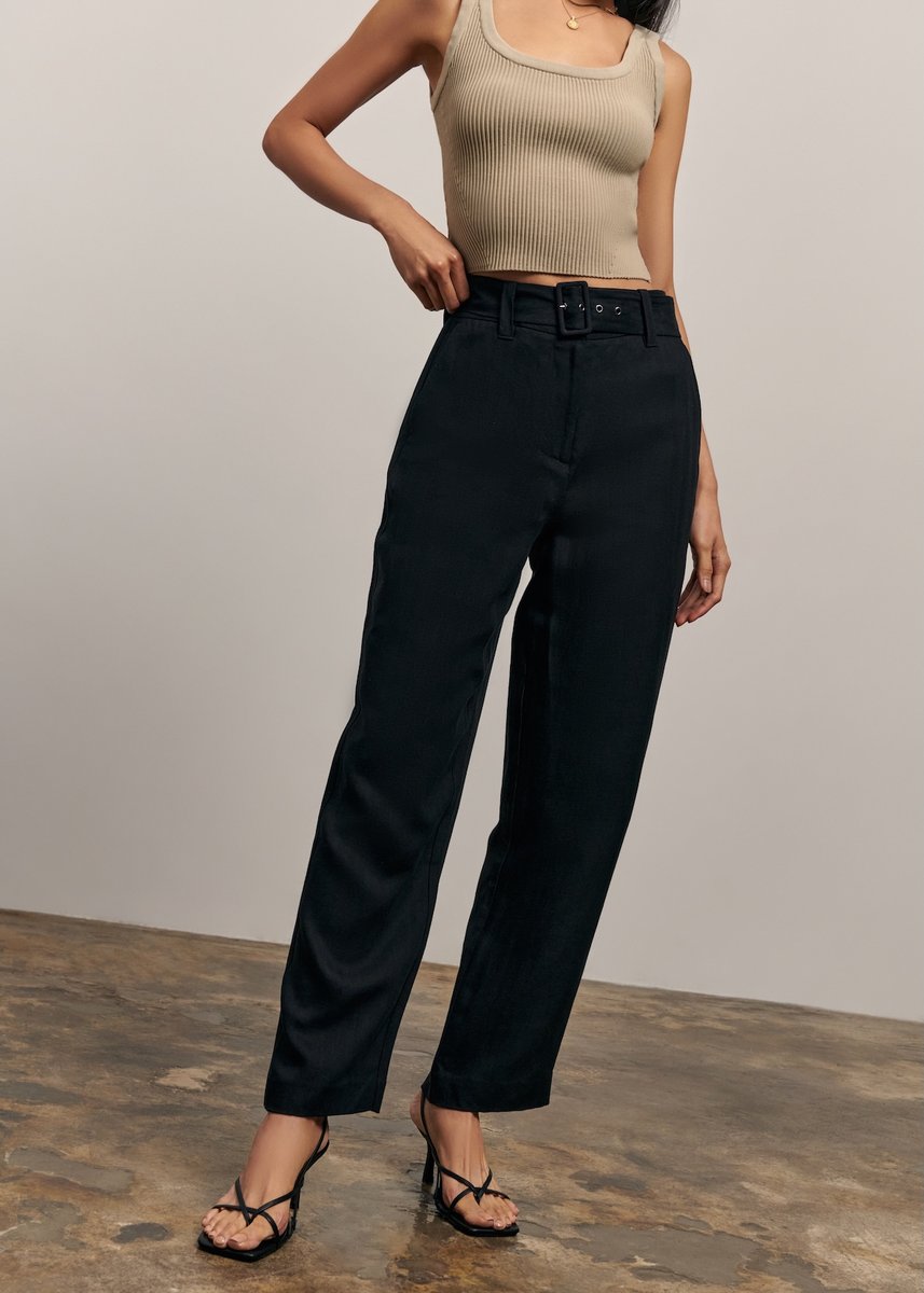 Jasper Linen Pant - Black