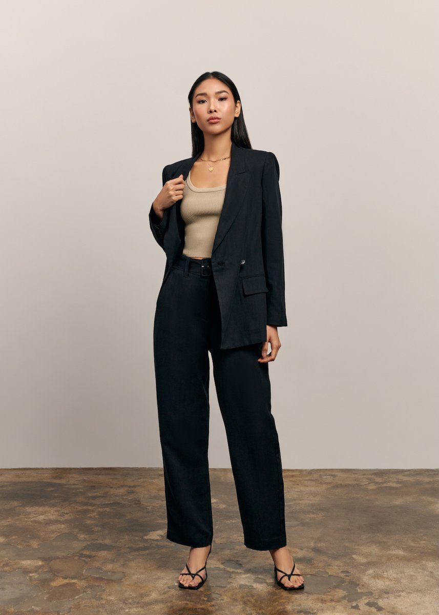 Jasper Linen Pant - Black