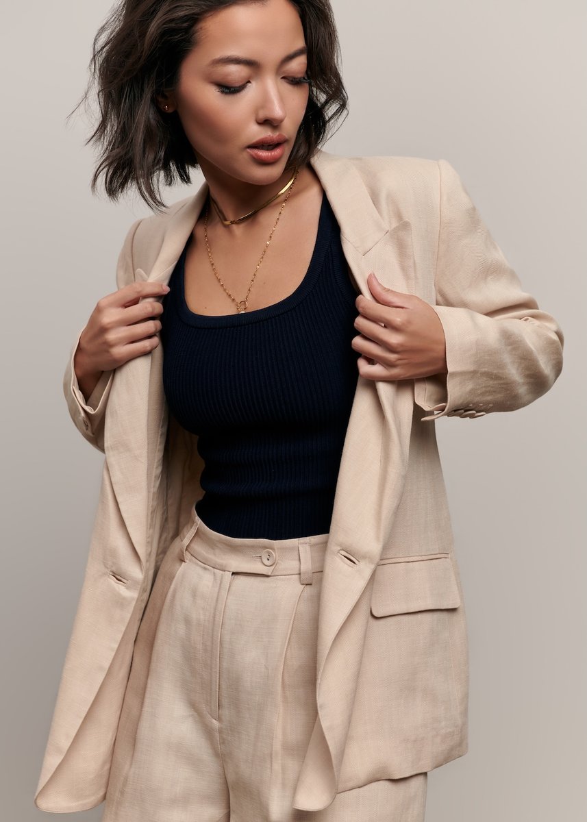 Erin Linen Blazer Beige