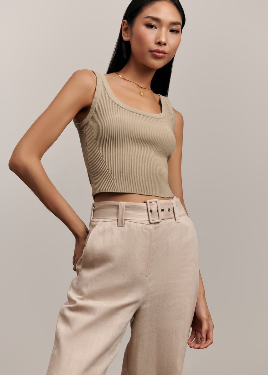 Jasper Linen Pant - Beige Brown