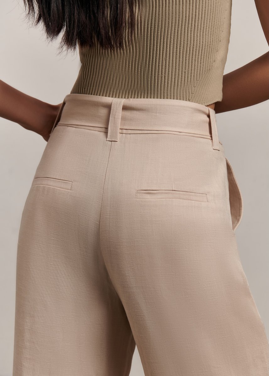 Jasper Linen Pant - Beige Brown