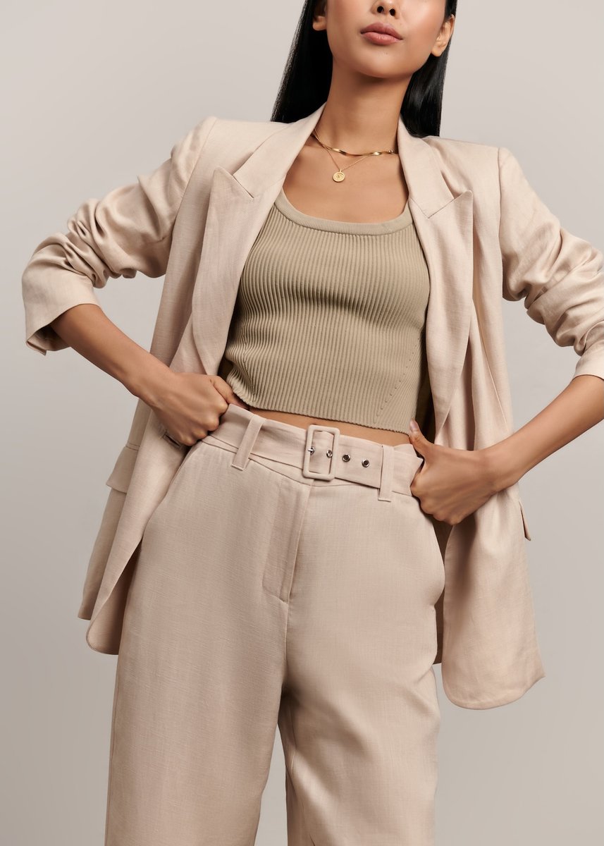 Jasper Linen Pant - Beige Brown