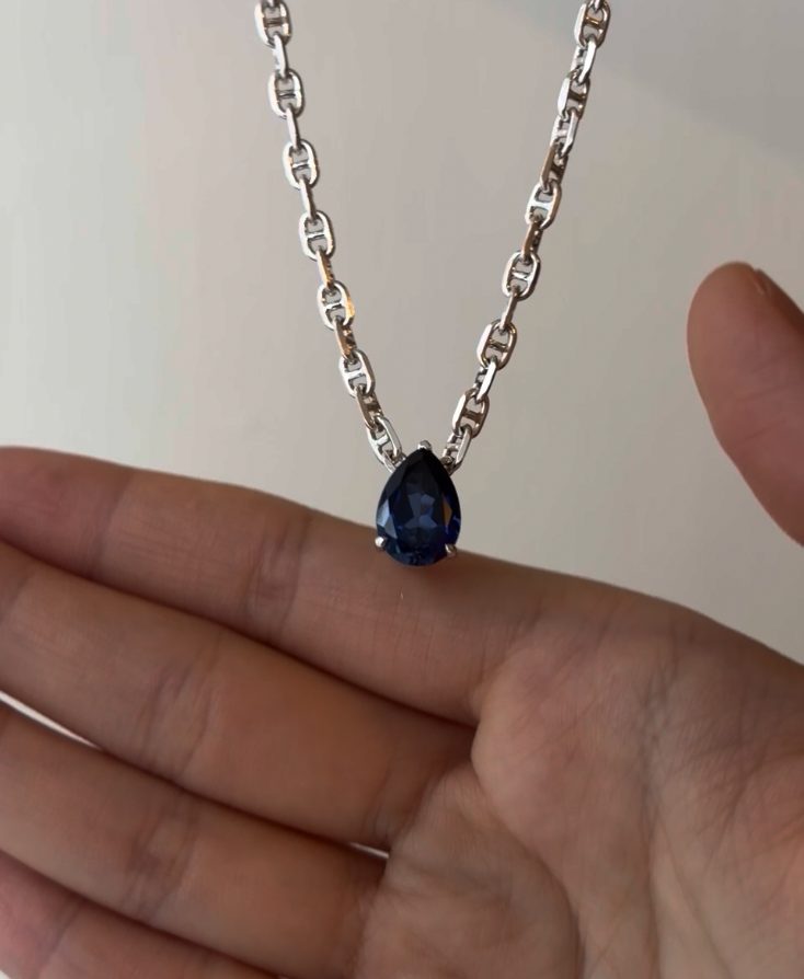 Pear Shaped Blue Sapphire Pendant