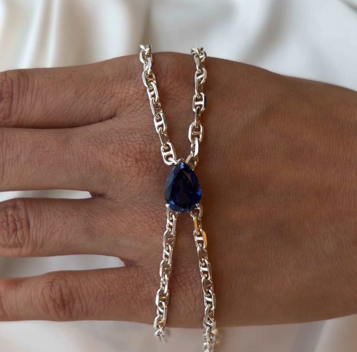 Pear Shaped Blue Sapphire Pendant