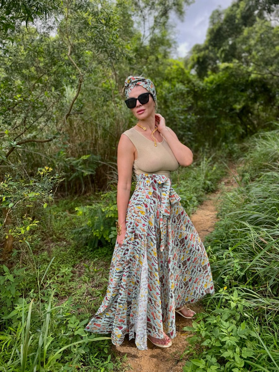 CAPRI SKIRT FISH PRINT