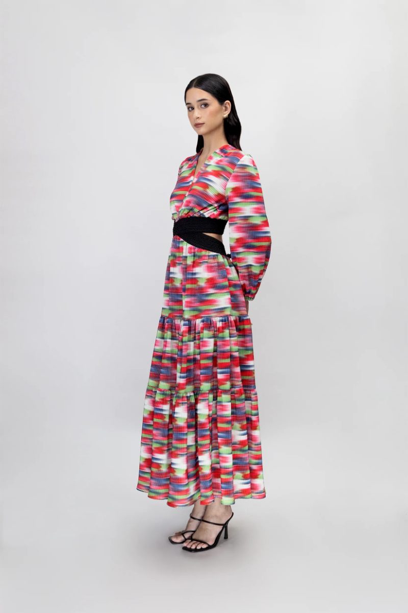 Rajo Multi Colour Cut Out Dress