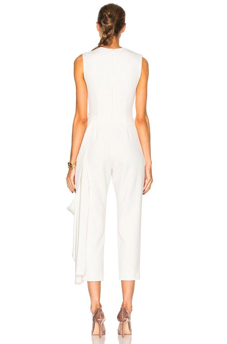Roksanda Bridal Silk & Bonded Crepe Jumpsuit Ivory