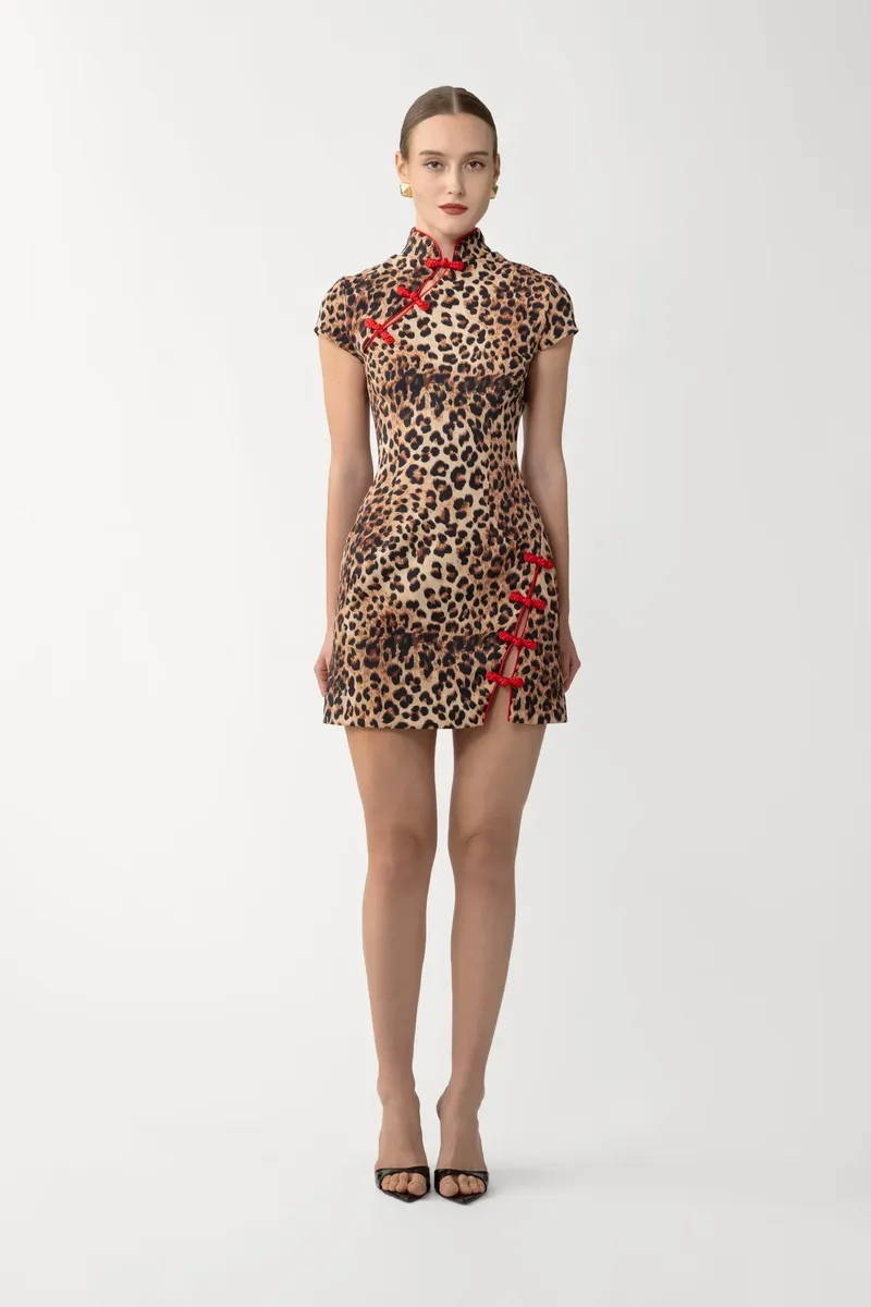 Sau Lee Mini Leopard Dress