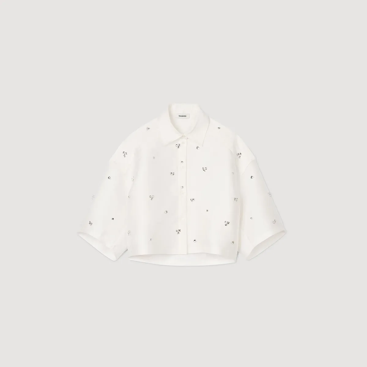 Shirt embellished with rhinestones