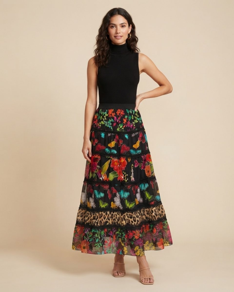 Alice + Olivia Butterfly Maxi Skirt
