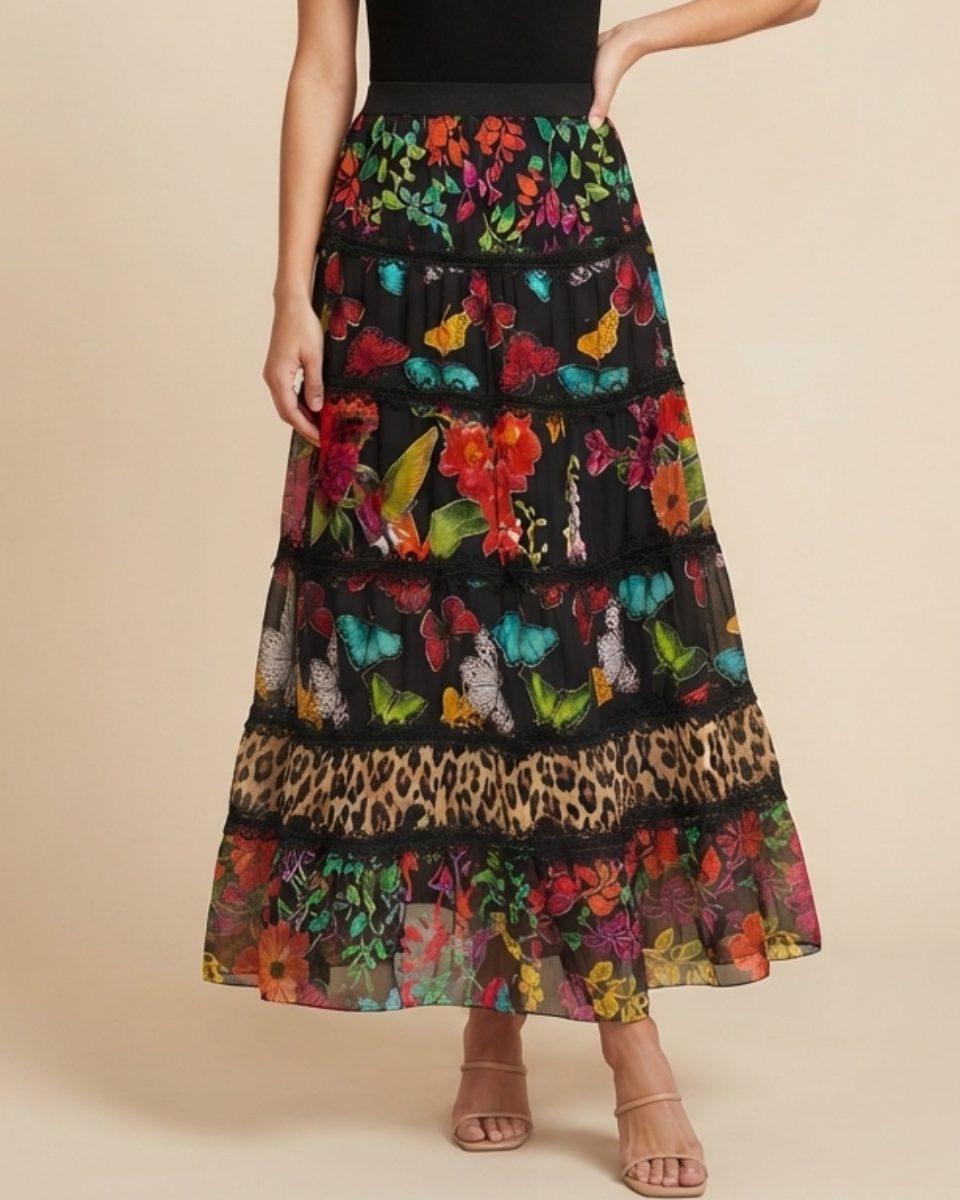 Alice + Olivia Butterfly Maxi Skirt