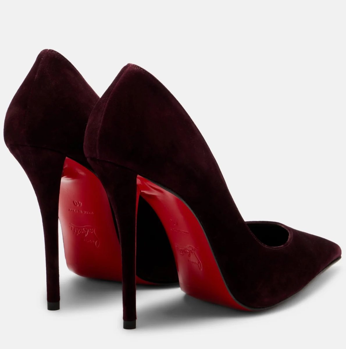 Christian Louboutin Miss Z 100 Suede Pumps – Amara Burgundy