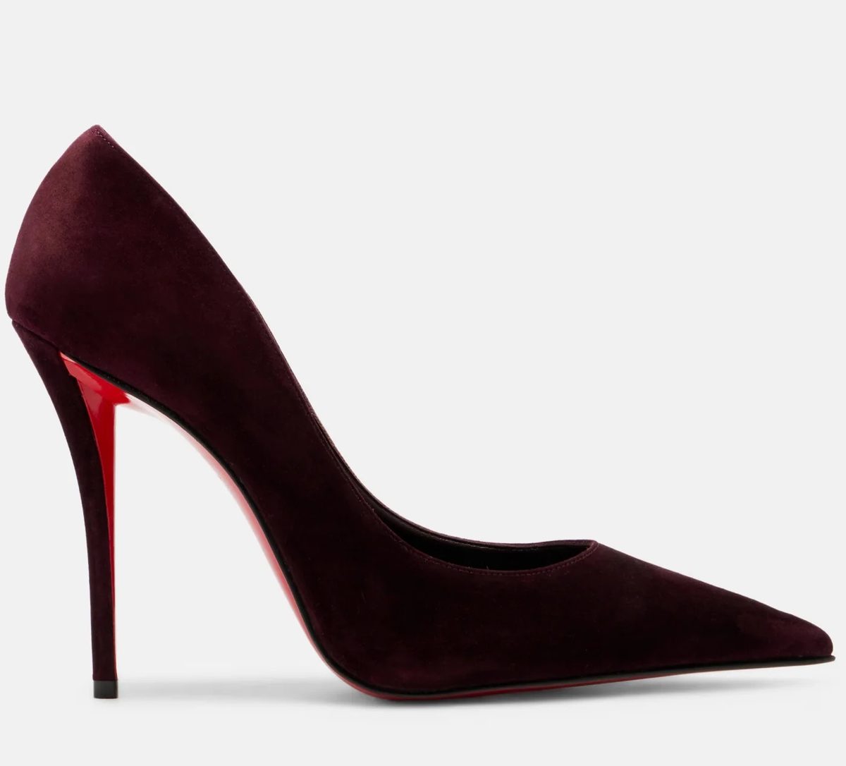 Christian Louboutin Miss Z 100 Suede Pumps – Amara Burgundy