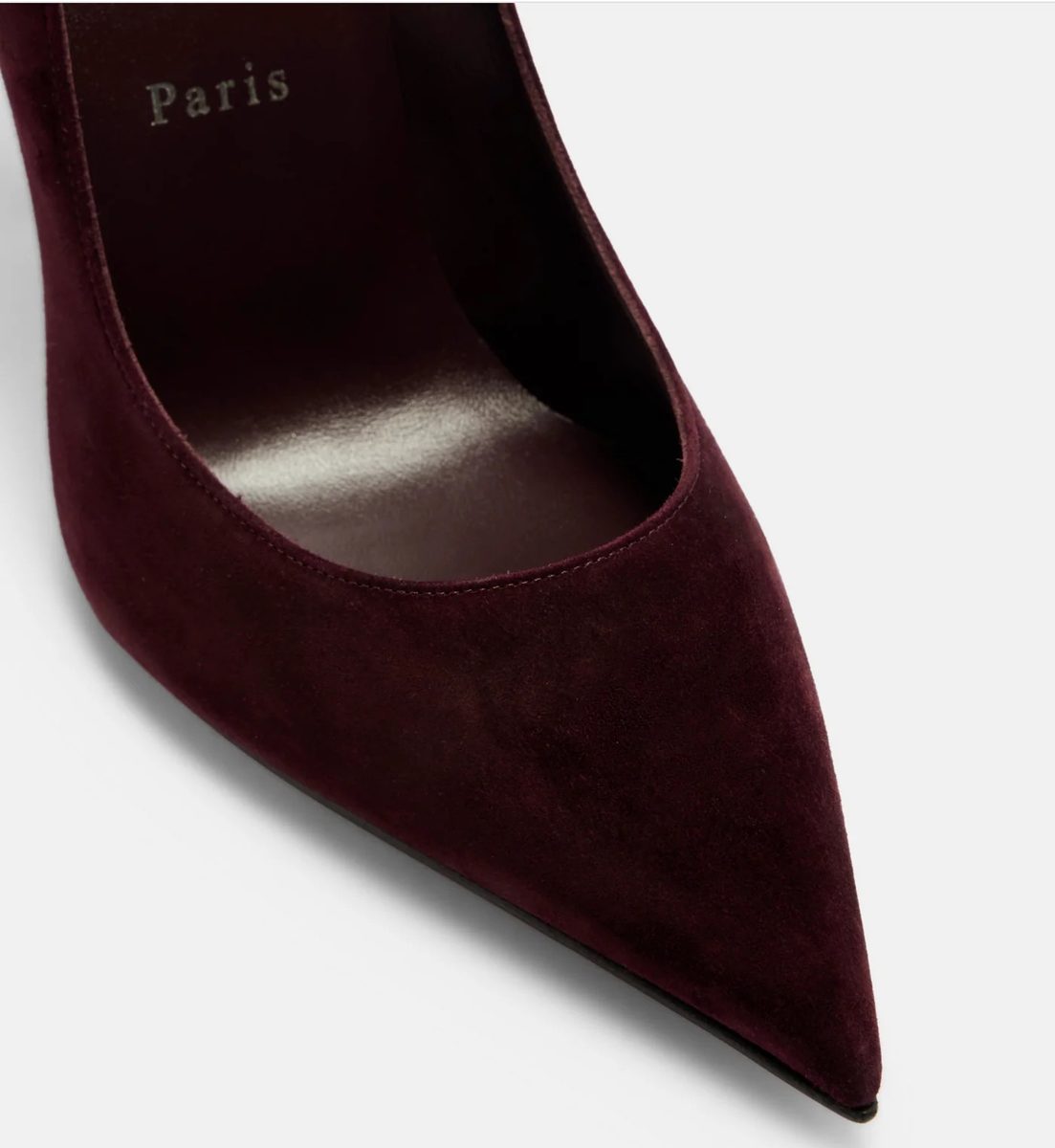 Christian Louboutin Miss Z 100 Suede Pumps – Amara Burgundy