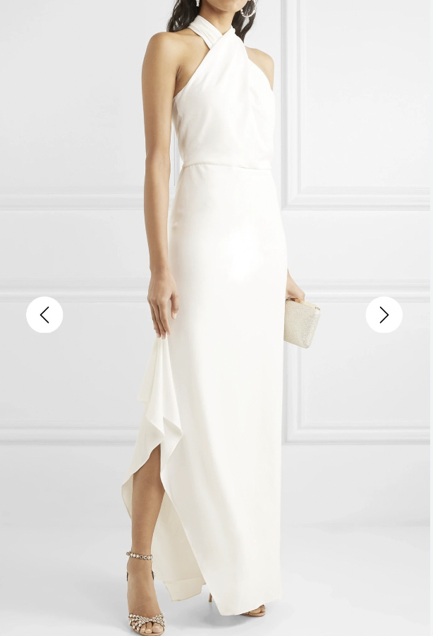 Halston - Draped crepe halterneck gown